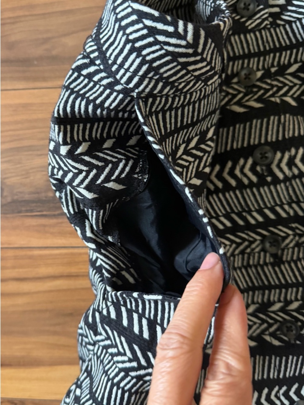 NWT Maeve Button-Front Black & White Patterned Mini Skirt - Picture 9 of 10